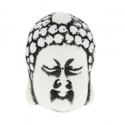 Bouddha Pendant Yak Bones Imitation 38.5 mm White/Black x1|raw }}