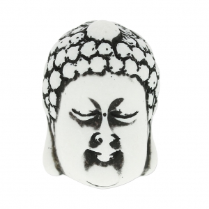 Bouddha Pendant Yak Bones Imitation 38.5 mm White/Black x1