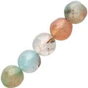 Round faceted beads in tinted agate 7.8 mm Corn Flower Blue x10