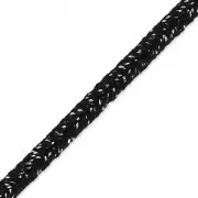 Metallic Braid Made in Italy 2 mm Black/Silver x1m