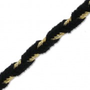 Shay Metal Velvet Braid Made in Italy 4 mm Black/Golden x1m