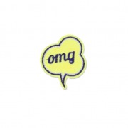 Badge to iron-on Comics Bubble OMG 43x50 mm Lemon Yellow x1