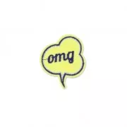 Badge to iron-on Comics Bubble OMG 43x50 mm Lemon Yellow x1