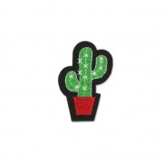 Badge to iron-on Cactus 52x35 mm Red/Green/Black x1|raw }}