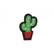 Badge to iron-on Cactus 52x35 mm Red/Green/Black x1