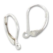 Sleepers with closed ring 16 mm in Silver 925 x2