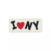 Badge to iron-on I love New York 90x38 mm Black/Red/Ivory x1