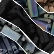 Rectangle Beads Miyuki 4x9 mm RECT-2001 - Gunmetal Matt x8g