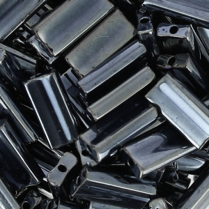 Rectangle Beads Miyuki 4x9 mm RECT-464 - Light Gunmetal x8g