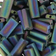 Rectangle Beads Miyuki 4x9 mm RECT-401FR- Black AB Matt x8g
