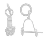 925 Sterling Silver Flower-shaped bail 14mm x1