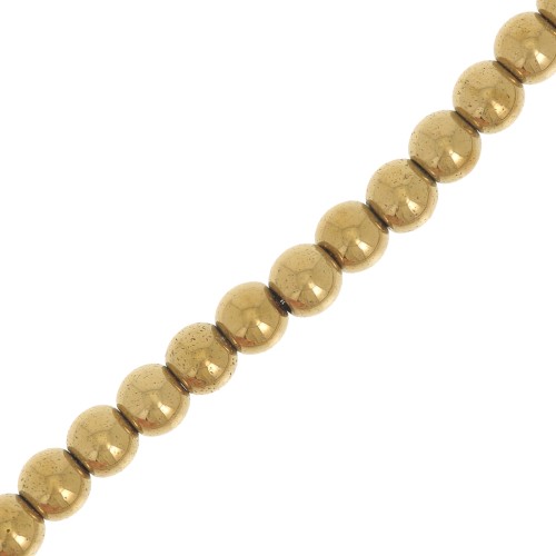 Beads Hematite 4 mm Golden x39cm