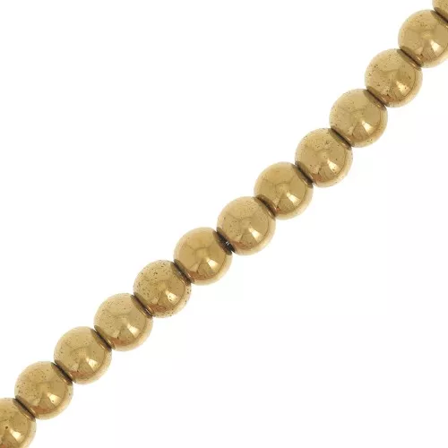 Beads Hematite 4 mm Golden x39cm