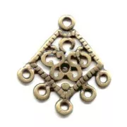 Diamond shaped 5 strands spacer 23mm bronze tone x2
