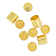 Tube terminators for 5mm cords fine gold plated x10