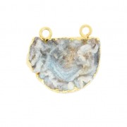 Druzy pendant Agate 2 loops25-35 mm Naturel/gold tone x1|raw }}