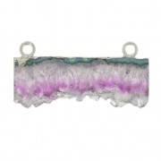 Druzy pendant 2 loops30-45 mm Amethyst/argenté x1
