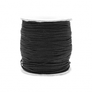 Braided nylon thread 1.5mm Black in bobbin x120 m