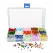 Assortment with seed beads 6/0 - 4 mm 15 colours Multicolore|raw }}