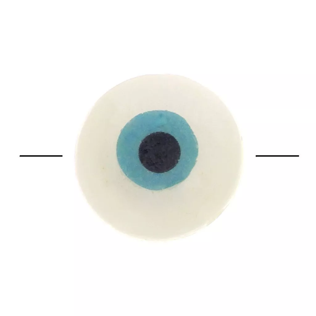 Eye bead - Evil eye - MOP 10mm Natural - Turquoise x1 - Perles & Co
