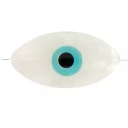 Eye bead - Evil eye - MOP 15.5 mm Natural/Green Turquoise x1