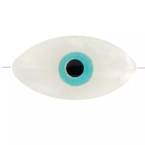 Eye bead - Evil eye - MOP 15.5 mm Natural/Green Turquoise x1