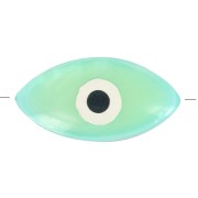 Eye bead - Evil eye - MOP 15 mm water green x1