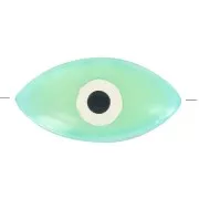 Eye bead - Evil eye - MOP 15 mm water green x1