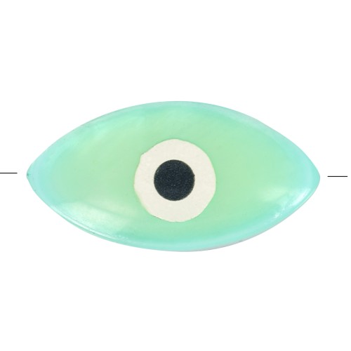 Eye bead - Evil eye - MOP 15 mm water green x1