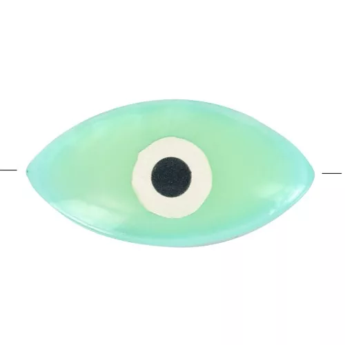 Eye bead - Evil eye - MOP 15 mm water green x1