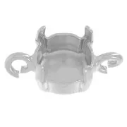 Spacer 2 loops for cabochon PureCrystal 1028/1088 8 mm Rhodié x1