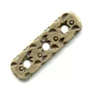 3 strands spacer 19x6mm bronze tone x5
