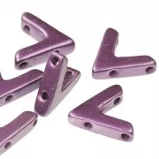 Glasbead V shaped 3 holes AVA® Bead 10x4 mm Pastel Bordeaux x10