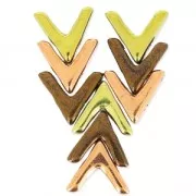 Glasbead V shaped 3 holes AVA® Bead 10x4 mm Green Turquoise x10