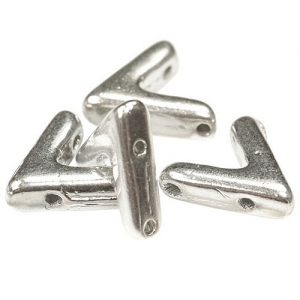 Glasbead V shaped 3 holes AVA® Bead 10x4 mm Labrador x10