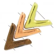 Glasbead V shaped 3 holes AVA® Bead 10x4mm C Capri Gold Full x10