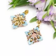 Glasbead V shaped 3 holes AVA® Bead 10x4mm C Capri Gold Full x10