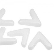 Glasbead V shaped 3 holes AVA® Bead 10x4 mm Chalkwh. Shimmer x10|raw }}