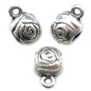 Metal beads to dangle charms 9x7mm silver color x4|raw }}