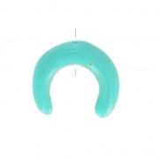Half Moon imitation horn 15mm Turquoise x1