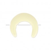 Half Moon imitation horn 2 holes 15 mm Ivory x1