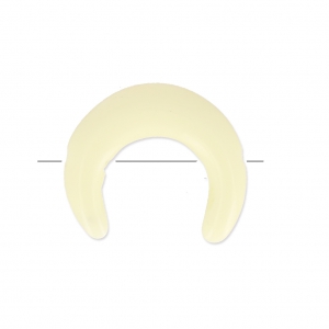 Half Moon imitation horn 2 holes 15 mm Ivory x1