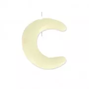 Half Moon imitation horn 1 hole 15 mm Ivory x1