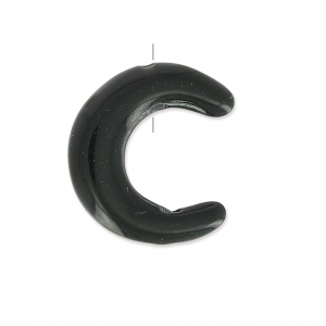 Half Moon imitation horn 1 hole 15 mm Black x1