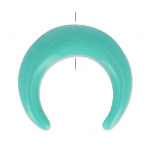 Half Moon imitation horn 30 mm Turquoise x1