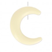 Half Moon imitation horn 1 hole 30 mm Ivory x1|raw }}