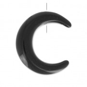 Half Moon imitation horn 1 hole 30 mm Black x1