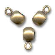 Metal beads to dangle charms 6x4 mm bronze tone x6|raw }}