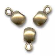 Metal beads to dangle charms 6x4 mm bronze tone x6