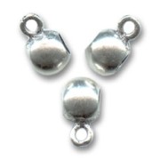 Metal beads to dangle charms 6x4 mm Silver tone x6|raw }}